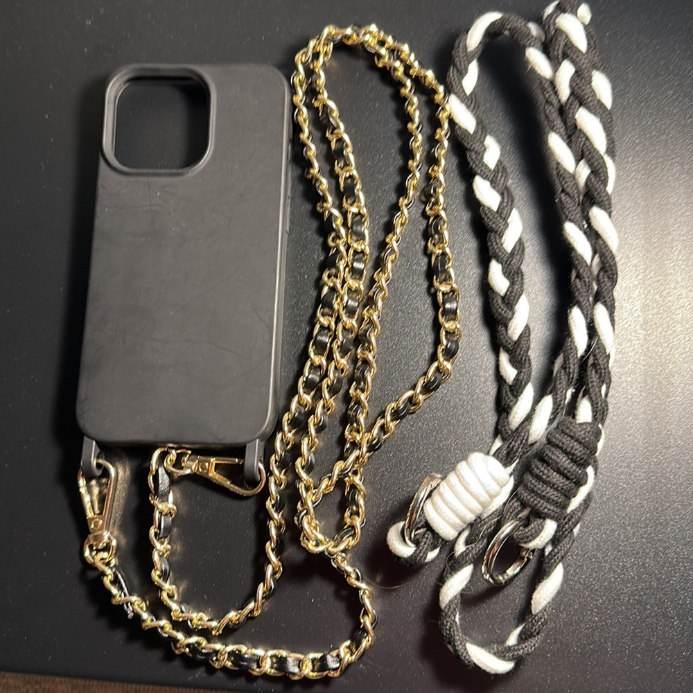 Silicone iPhone, 13 pro case, including two straps